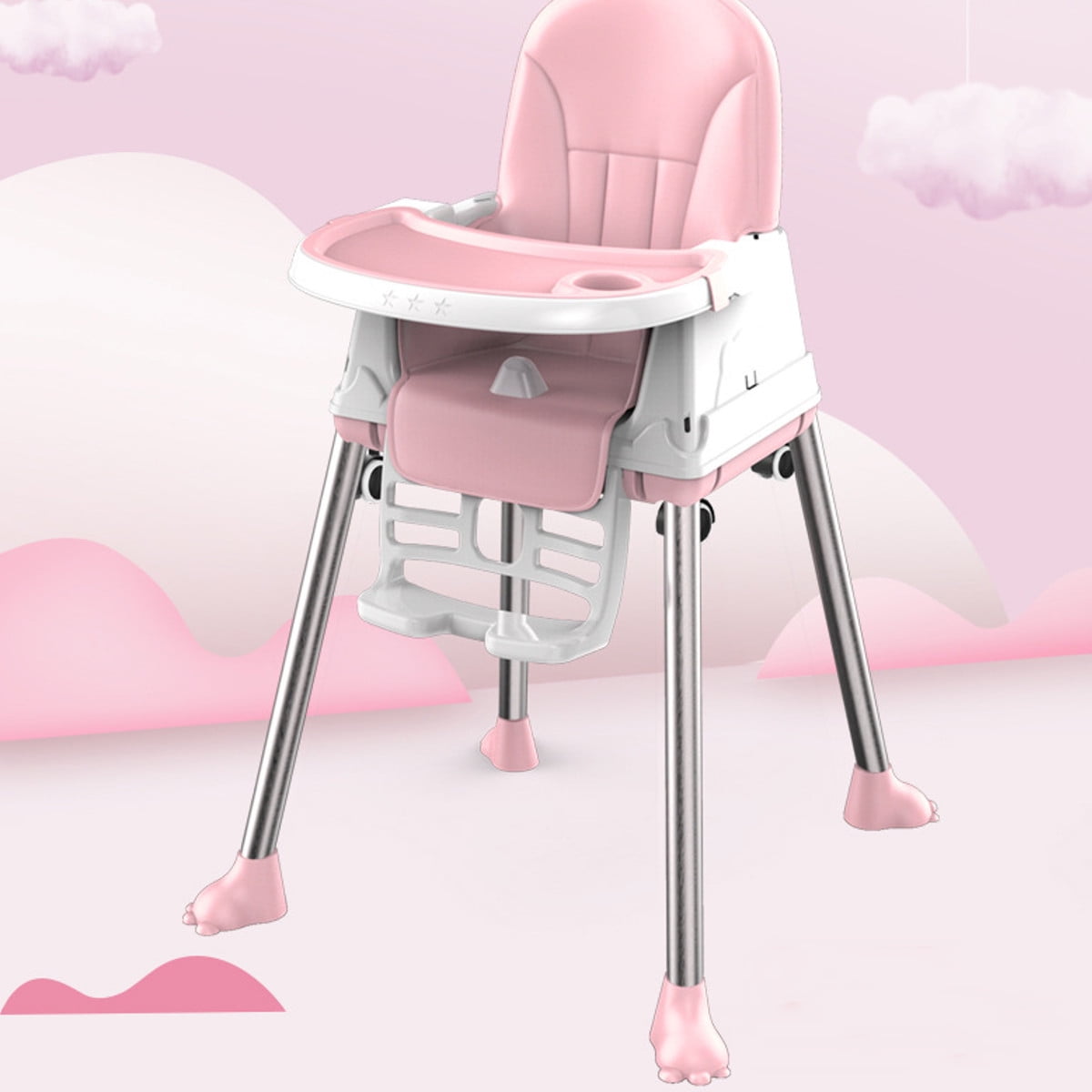 3 in 1 Adjustable 34 Inch Soft Cushion Baby High Chair，Table