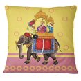 thumbnail image 4 of S4Sassy Mughal Print Decorative Multicolor Square Cushion Cover Pillow Case -20 x 20 Inches, 4 of 5