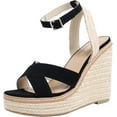 thumbnail image 2 of Women's Criss Cross Ankle Strap Espadrille Platform Wedge Sandals Basset Soda, 2 of 6