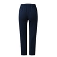 thumbnail image 6 of Women's Fashion Solid Color Cotton Linen Pocket Draw String Casual Cargo Pants, 6 of 7