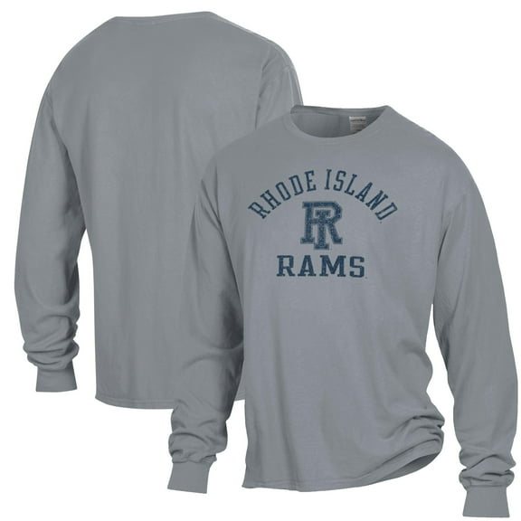 Men's ComfortWash Gray Rhode Island Rams Garment Dyed Long Sleeve T-Shirt