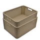 thumbnail image 1 of Paquete De 2 Cajas Organizadoras Duras Tipo Rattan Beige, 1 of 5
