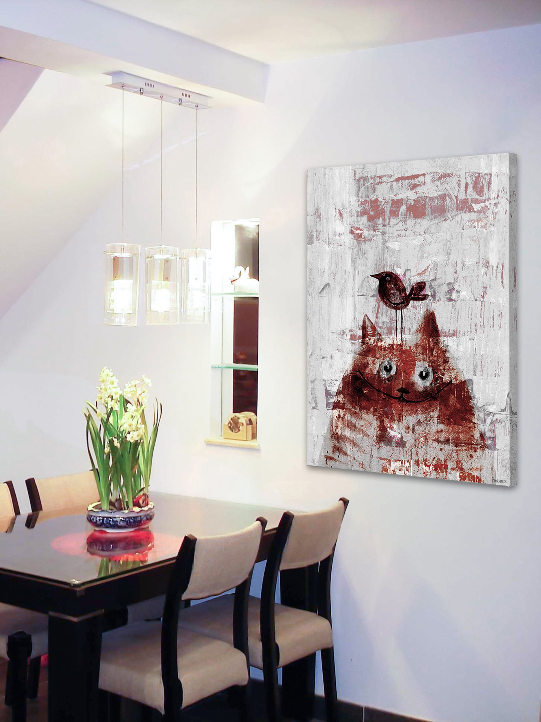 "Bird Head" Painting Print on Wrapped Canvas