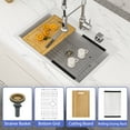 thumbnail image 4 of 33x22 Inch White Quartz Composite Workstation Kitchen Sink Drop-in Top-Mount Single Bowl Sink with 2 Faucet Holes, 4 of 8