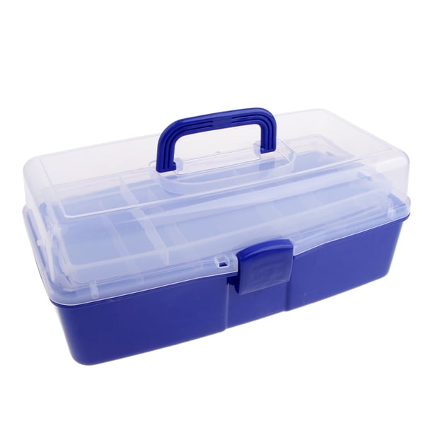 Contenedor de Decoración de Uñas Baoblaze de Plástico 3 Capas Organizador Azul