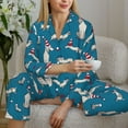 thumbnail image 6 of Fotbe Festive Dachshund Fun Pattern Long Sleeve Pajama Set for Women,Sleepwear Set,2-piece Loungewear Set,Soft PJs Comfy Nightwear with Pockets -Large, 6 of 7