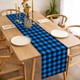 thumbnail image 3 of Black Blue Plaid Table Runner - 60 Inch Long, Kitchen Dining Table Runner Dresser Scarves, Country Buffalo Checked Gingham Farmhouse Decor for Coffee Tables Wedding Party Banquet, 3 of 8