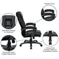 thumbnail image 2 of High Back Black Leather Layered Upholstered Executive Swivel Chair with Smoke Metal Base and Padded Arms, 2 of 9