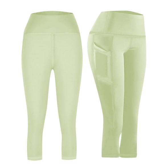 Dagugfen Capri Leggings with Pockets for Women Butt Lifting Elastic High Waist Athletic Gym Capris Workout Activewear Pants