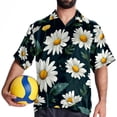 thumbnail image 4 of Daisy Men's Hawaiian Shirt, Button Down Poplin Short Sleeve Casual Summer Beach Printed Unisex Shirts, 4 of 6