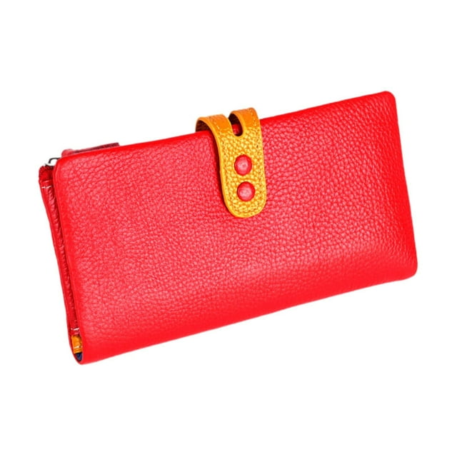 Cartera De Mujer, De Mujer, Moderna, Larga, Para Ir Al Trabajo, Citas, Viajes, Color Rojo