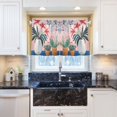 thumbnail image 5 of Yayeee Kitchen Curtains Tier Pair Light Filtering 27"x24" Rod Pocket Short Cafe Window Panel, Flowers and Leaves, 5 of 7