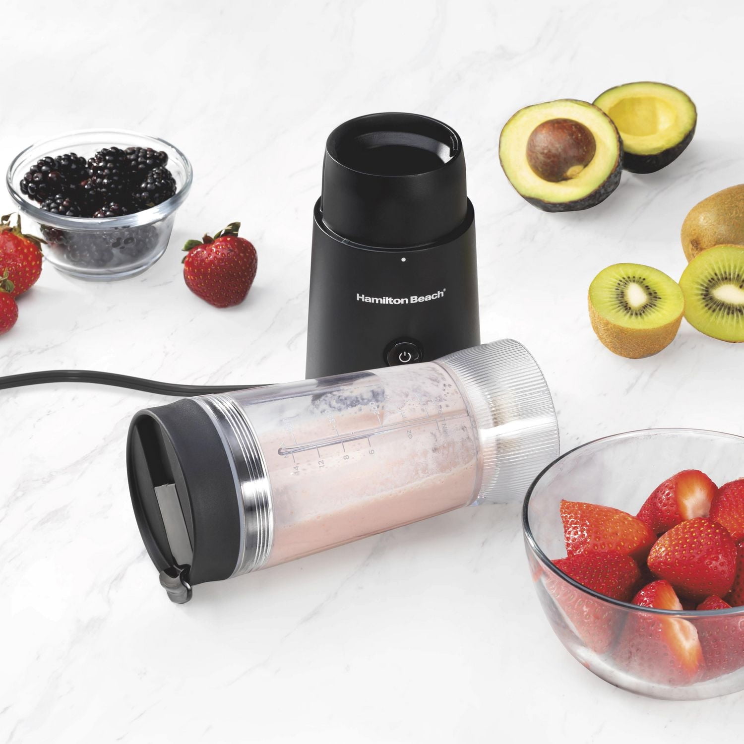 Hamilton Beach Personal Blender with Leak-Proof Travel Lid (51190C), 14 oz