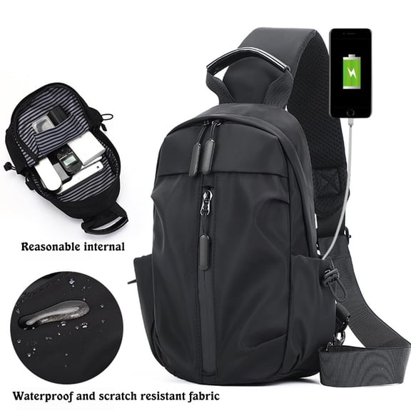 Hfnxid Small Sling Crossbody Backpack for Men Women Lightweight One Strap Back Pack Sling Bag Backpack for Hiking Walking Biking Travel Shoulder Bag