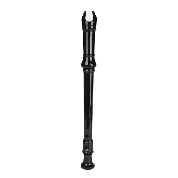 Flauta dulce soprano ABS, instrumento musical descantante con baqueta para niños y adultos Negro