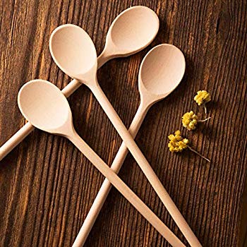 Woodware 12-Inch Wooden Kitchen Spoons Baking Mixing Serving Craft-Set of 24-Mr