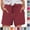 #03 Wine, variant on 2026 Trendy Linen Shorts for Women Drawstring Elastic High Waist Gauze Pants Dressy Summer Bermuda Shorts with Pockets, #03 Dark Gray, L