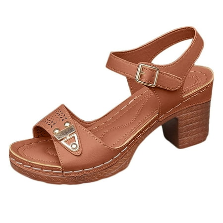 

Jungdeepe Women s Large Size High Heeled Sandals Outer Wear Fashion Casual Thick Bottom Sandals Female Outdoors Sandals Size 8 Metallic Womens Sandals Shoes Summer Women Arched Flip Flops Women Style