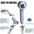 thumbnail image 4 of High Pressure Shower Head with Handheld, with Pause Switch 4 Spray Modes Water Saving Filter Showerhead, Showerhead Set with Hose, Bracket and Cotton Filter, Make Bathing Healthier (Blue), 4 of 7