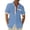 Blue, variant on Men's Casual Short Sleeve Button Up Shirts Floral Trim Turn Down Collar Chest Pocket Beach Vacation Tops,Pink,XXL