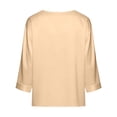 thumbnail image 7 of Womens Tees V-Neck 3/4 Sleeve Loose Fit Casual Tops Solid Color Spring Summer T Shirts, 7 of 7