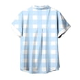 thumbnail image 5 of WREESH Women's 2025 Summer Button Down Shirts Casual Short Sleeve Plaid Printed Blouses for a Classic Style Blue, 5 of 5