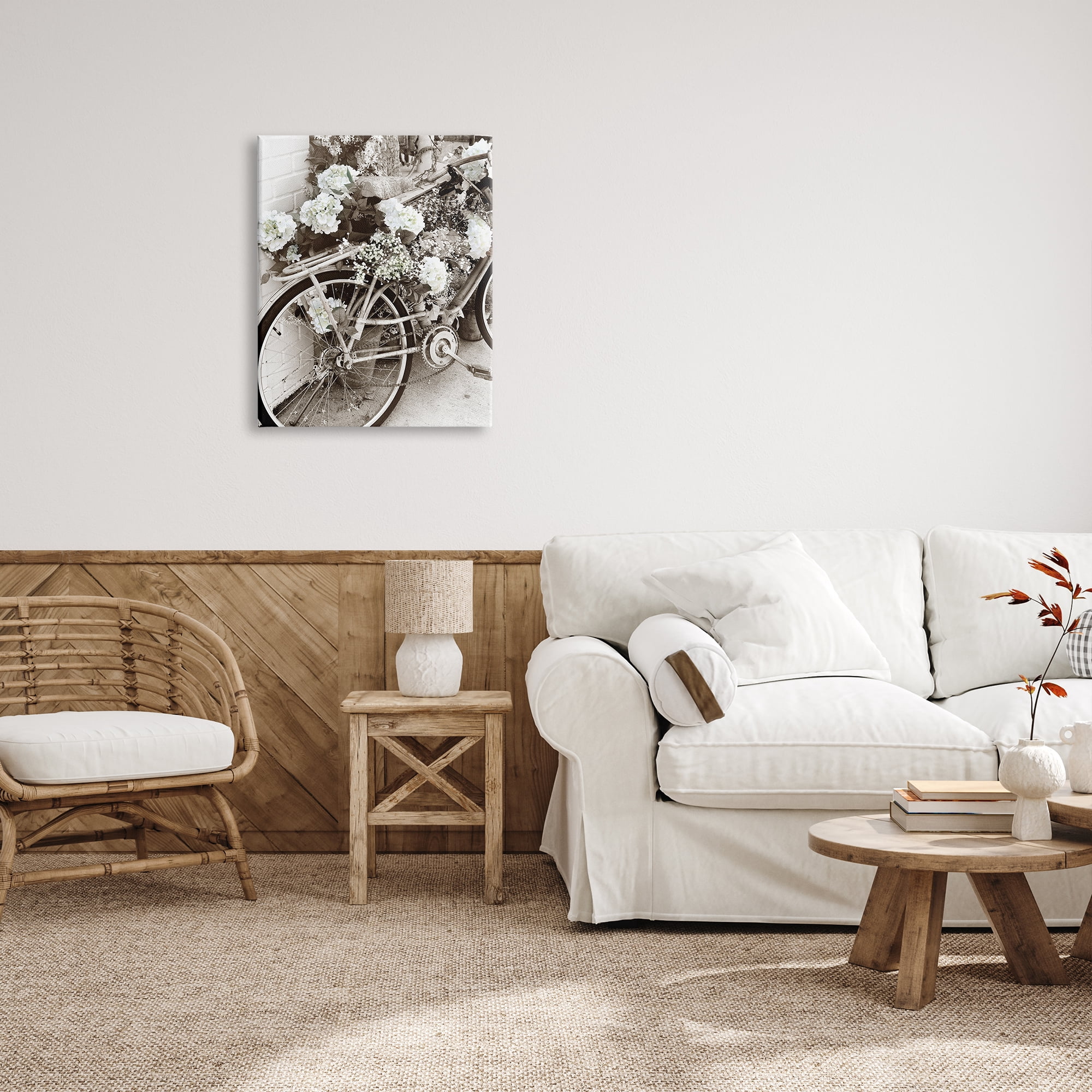 Stupell Industries Flower Blossom Covered Bicycle Vintage Neighborhood Photography Photograph Gallery Wrapped Canvas Print Wall Art, Design by Acosta