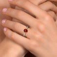 thumbnail image 4 of Gem Stone King 10K Two Tone Gold Red Garnet and Lab Grown Diamond Engagement Ring for Women | 1.40 Cttw | Round 6.5MM | Gemstone January Birthstone | Size 8, 4 of 6