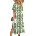 thumbnail image 1 of Ovzne Robes d'Été pour Femmes Robe Femme Couleur Unie Ample Décontractée Mode Manches Longues Robe à Col Manches Longues Robe d'Été Manches Longues Imprimée Liquidation, 1 of 6