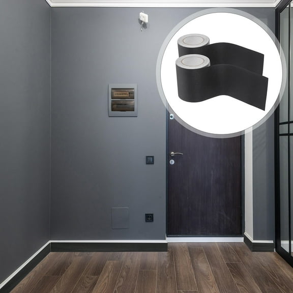 SOPOTUTU Flexible Black PVC Skirting Board for Walls and Ceilings, Peel and Stick