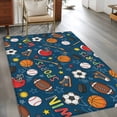 thumbnail image 2 of Navy Blue Sports Area Rugs 2.7'x5', Washable Small Throw Rugs for Kitchen Bedroom, Football Basketball Rugby Baseball Indoor Outdoor Rug Non-Slip Low Pile Carpet Runner Reversible Floor Mats, 2 of 8
