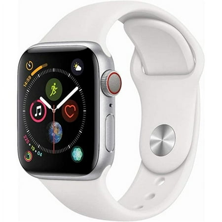 Pre-Owned Apple Watch Series 4 40MM Silver - Aluminum Case - GPS + Cellular - White Sport Band