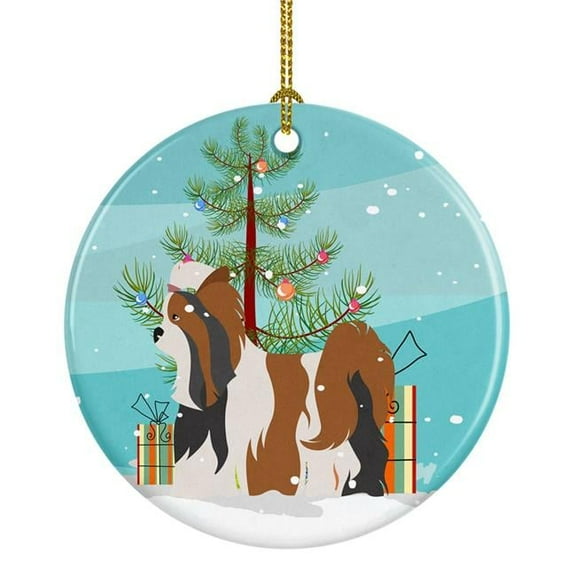 Biewer Terrier Christmas Ceramic Ornament