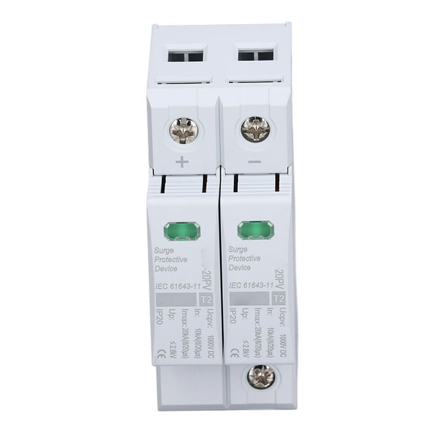 Dispositivo De Protección Contra Sobretensiones, 10 A 20 KA Respuesta Rápida 1000 VCC Protector Contra Sobretensiones Solares Fotovoltaicos Instalación En Riel DIN De 35 Mm Para