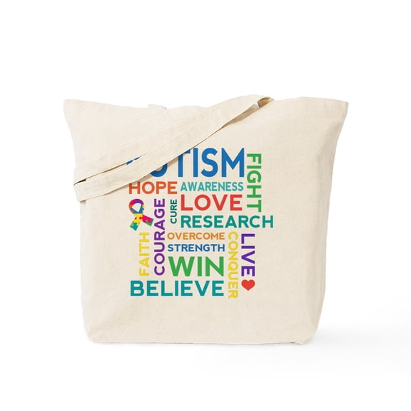CafePress - Autism Word Cloud Tote Bag - Unisex Canvas Tote Bag, Beige, 1-Piece