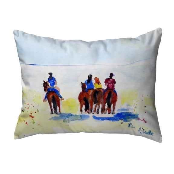 Betsy Drake Interiors Beach Riders Noncorded Indoor/Outdoor Pillow 16x20