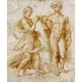 thumbnail image 2 of Raphael 12x14 Gold Ornate Wood Framed with Double Matting Museum Art Print Titled - Mercury Offering The Cup of Immortality To Psyche, 2 of 4
