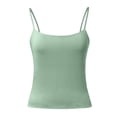 thumbnail image 6 of KHONTS Women's Basic Double Lined Scoop Neck Tanks Tops Adjustable Strap Cami Tank Summer Sleeveless Tops Light Green XL, 6 of 6