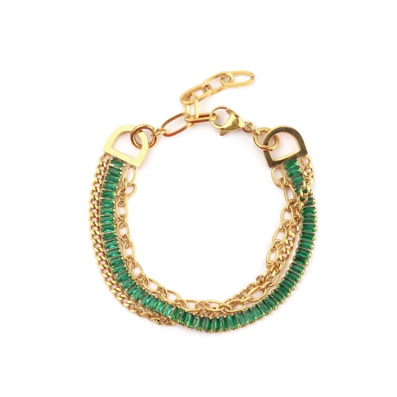 Alice Green Baguette Chain Bracelet