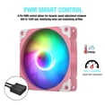 thumbnail image 2 of Carcasa para ordenador, ventilador Vetroo, 120 mm, dirección RGB y PWM x3, color rosa, 2 of 8