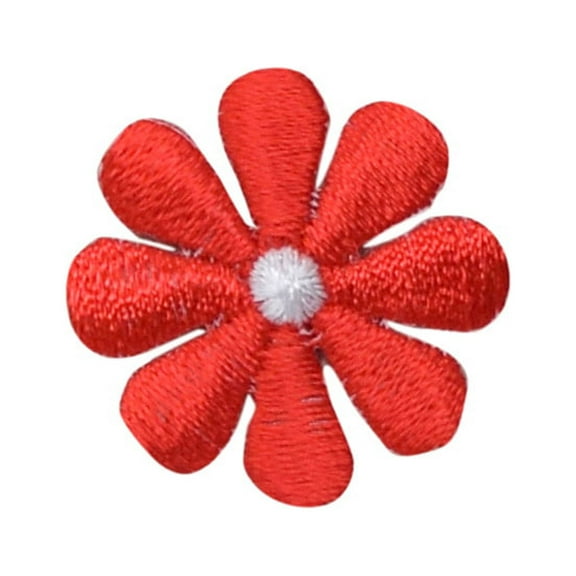 Small - Red Daisy - Flower - Iron on Applique/Embroidered Patch