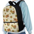 thumbnail image 4 of Uourmeti Personalized School Backpack for Outdoor Travel, 17 Inch Adjustable Padded Straps Student Bookbag, Watercolor Sunflower & Horse Pattern, 4 of 6