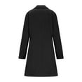 thumbnail image 6 of Women's Wool Blend Trench Coat, Thickened Lapel Collar Jacket, Single Breasted A-Line Overcoat, Warm Fall Winter Outerwear, Fashionable Mid-Length Coat Black L, 6 of 10