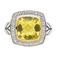 thumbnail image 5 of 925 Sterling Silver With Real 14kt Lemon Quartz & Diamond Ring Size: 6; for Adults and Teens; for Women and Men, 5 of 5