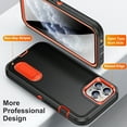 thumbnail image 2 of for iPhone 11 Pro Case Kickstand Durable 3-Layer Military Grade Protective Cover Hybrid Silicone Heavy Duty Rugged Shockproof Screen Lip Raised Protection for iPhone 11 Pro Case,
Black+Orange, 2 of 8