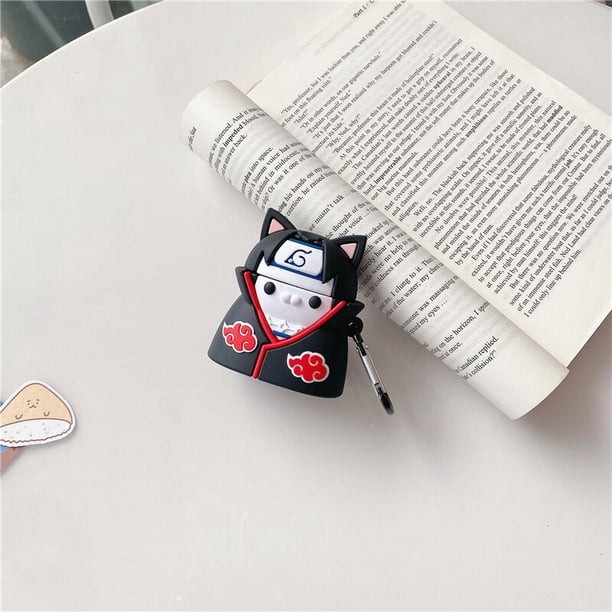 Funda protectora de figuras de Anime Naruto para Airpods 1, 2, 3 Pro, dibujos animados Kawaii, Uchiha Itachi, funda suave para auriculares, regalo de juguetes Fivean Figuras de anime