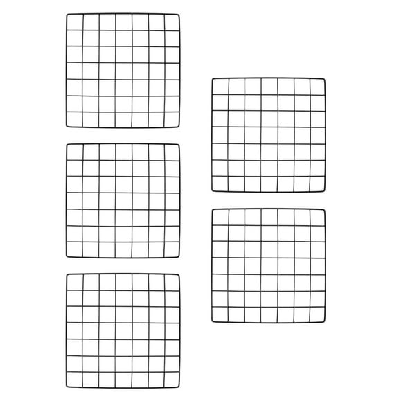 Raindrops OUNONA 5pcs Multi Functional Wire Wall Grid for Kindergarten Photo Display Storage Decorative Iron Grid Panel Wall Hanging Rack
