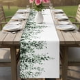 thumbnail image 4 of Green Eucalyptus Cotton Linen Rectangle Table Runners 13"x72", Weeping Botanical Leaf Watercolor Coffee Table Runner Dresser Scarves Luxury Table Runners for Wedding Party Banquet Dinner Decor, 4 of 8