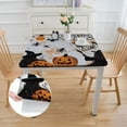 thumbnail image 2 of nygtbtfer Halloweenn Pumpkin Elastic Edged Fitted Circular Tablecloth Table Cloth for Indoor Holiday Family Party and Outdoor Patio Use Fit for Diameter  Table white, 2 of 7