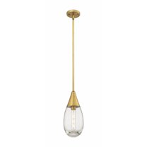 Innovations Lighting  Malone - 1 Light 6" Stem Hung Pendant Clear/Brushed Brass